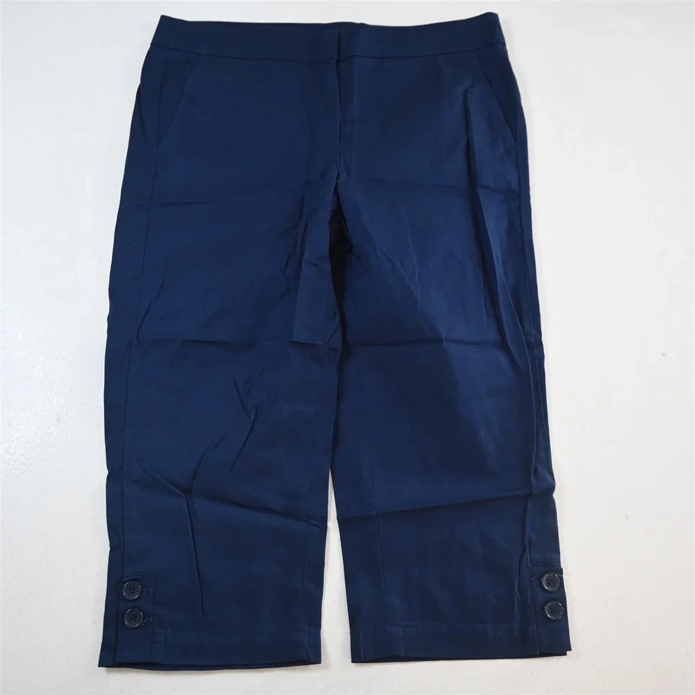 Talbots 8 Navy Blue‎ Pedal Pusher Cropped Chino Womens Pants